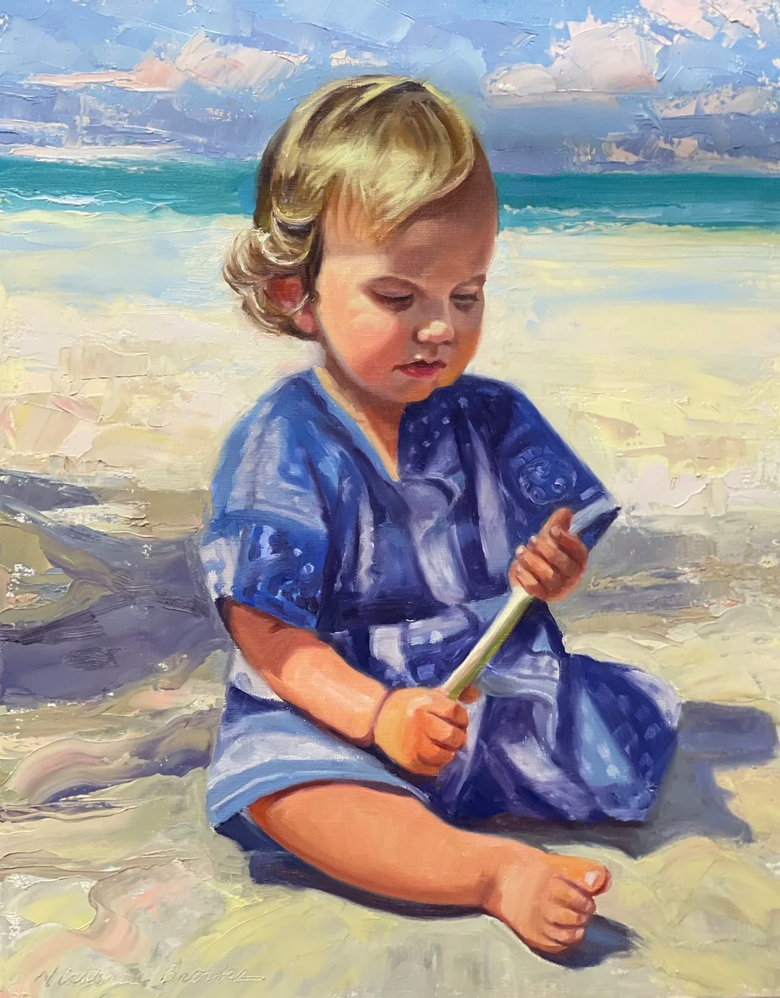Kauai Baby — oil painting by Victoria Brooks