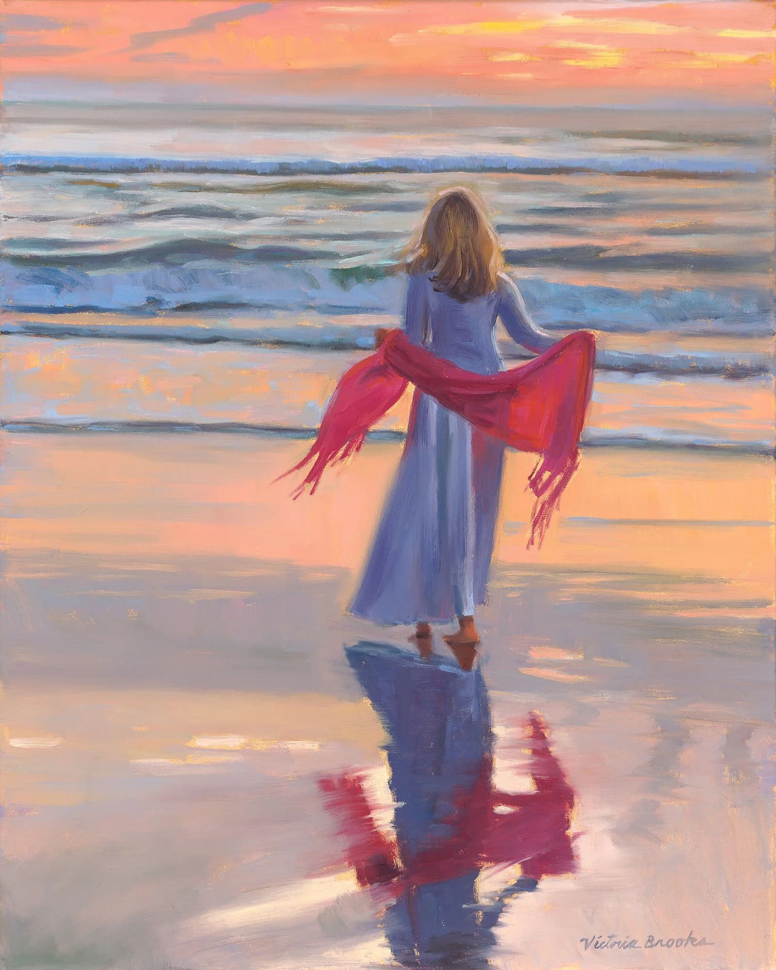 Pink Sunset — oil painting by Victoria Brooks