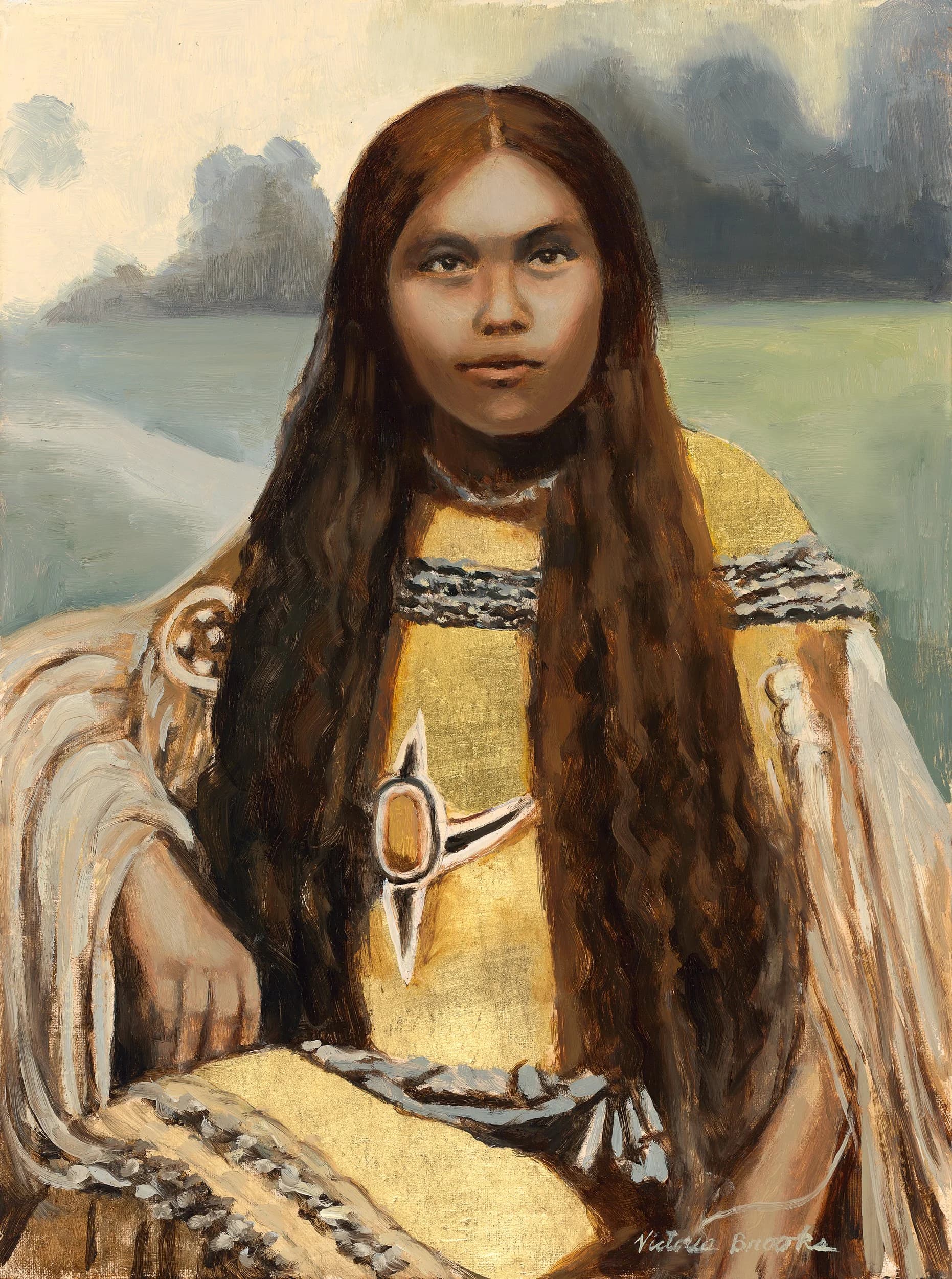 Elsie Vance Chestuen — gilded oil portrait by Victoria Brooks