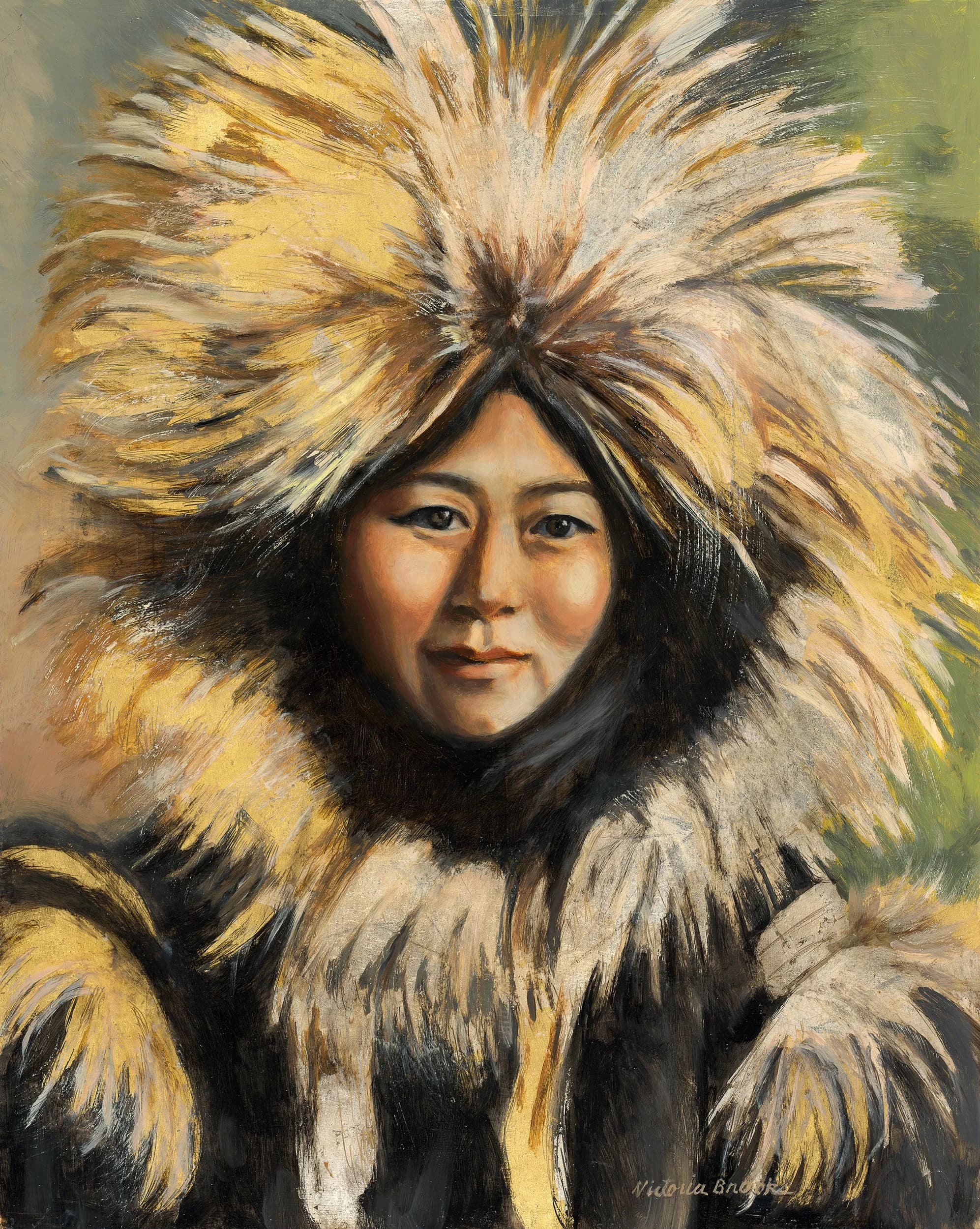 Nowadluk aka Nora — gilded oil portrait by Victoria Brooks