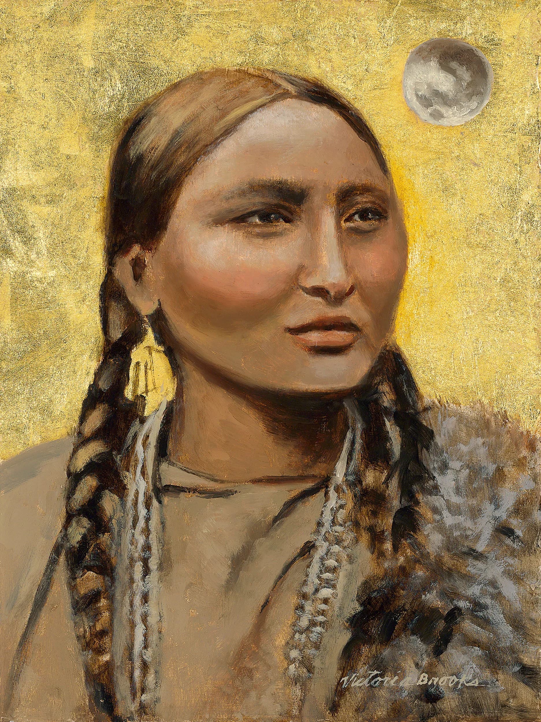 Pretty Nose — gilded oil portrait by Victoria Brooks