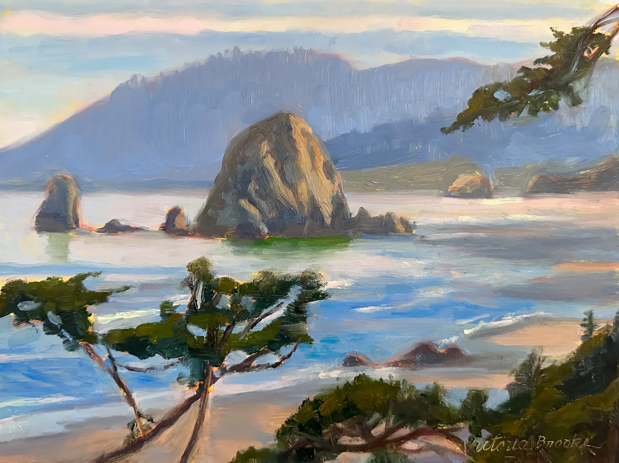 Haystack Morning — oil painting by Victoria Brooks