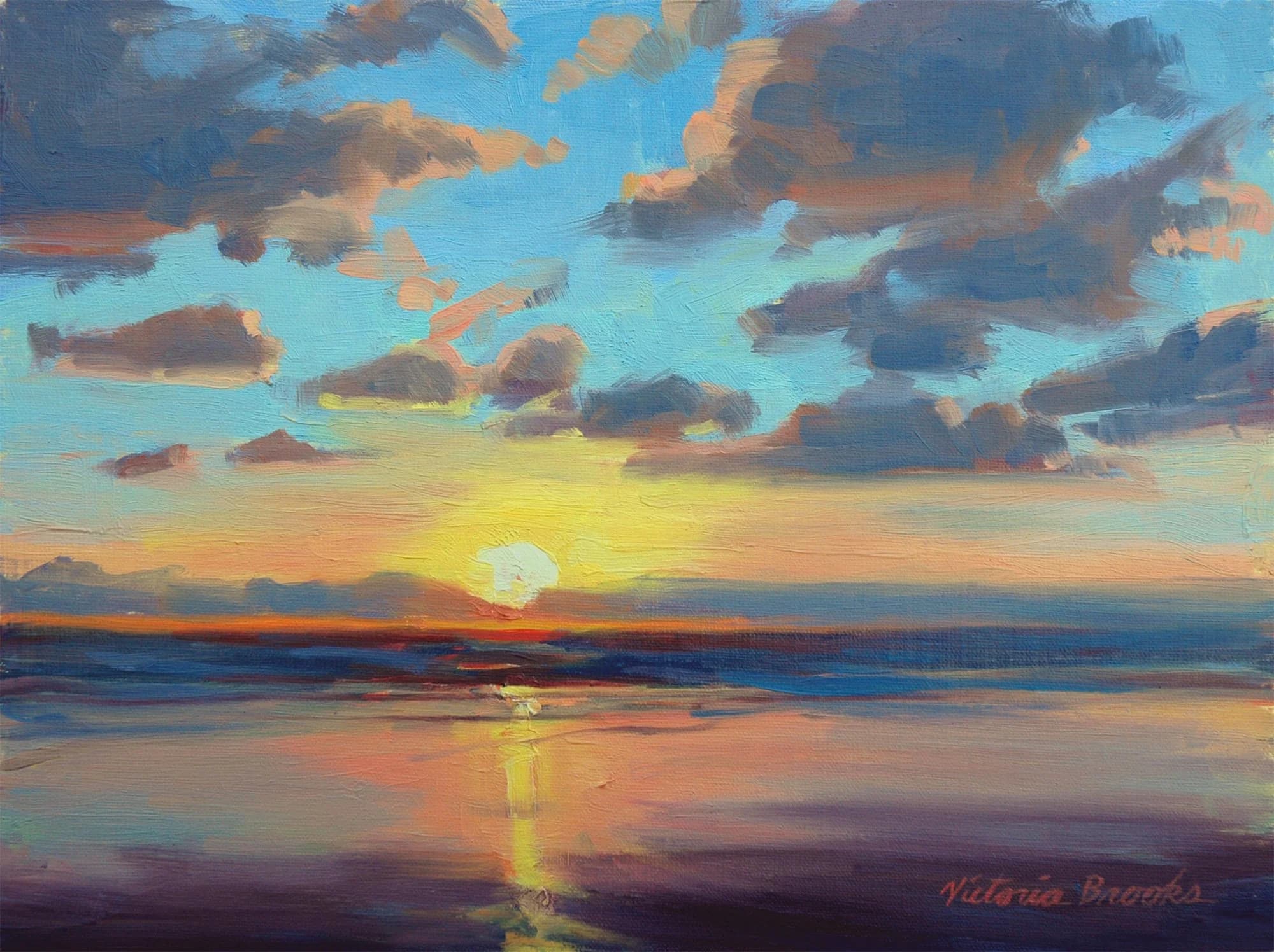 Oregon Sunset — oil painting by Victoria Brooks