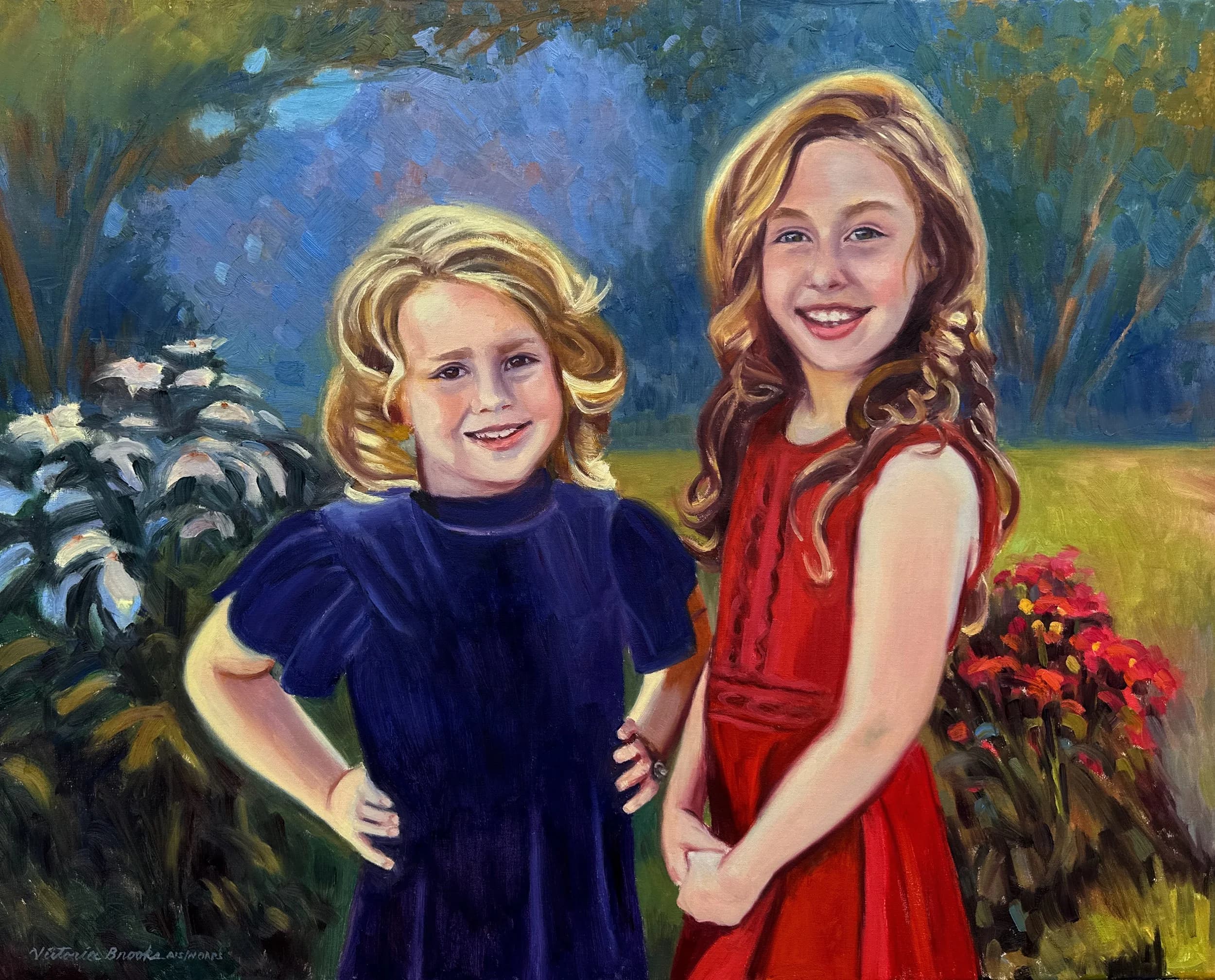 Madison and Dallas — oil painting by Victoria Brooks