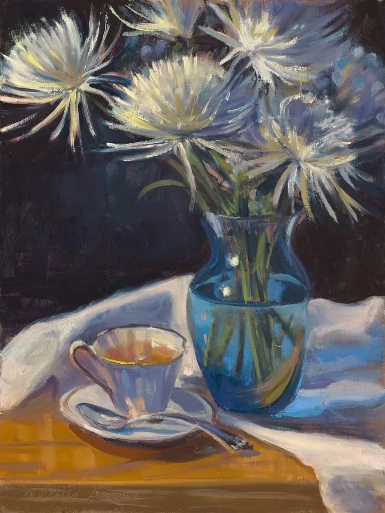 Chrysanthemums — oil painting by Victoria Brooks
