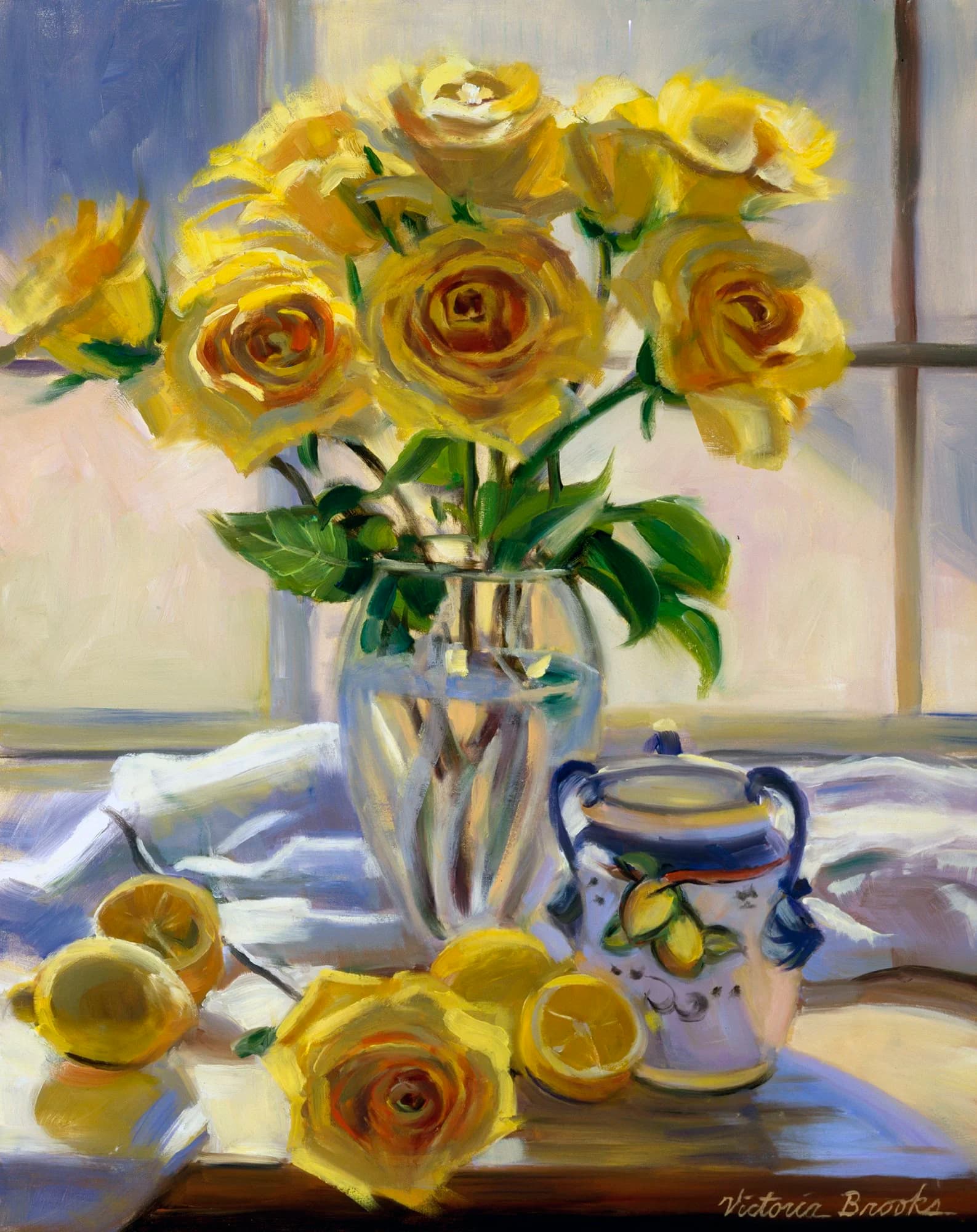 Roses of Remembrance — oil painting by Victoria Brooks