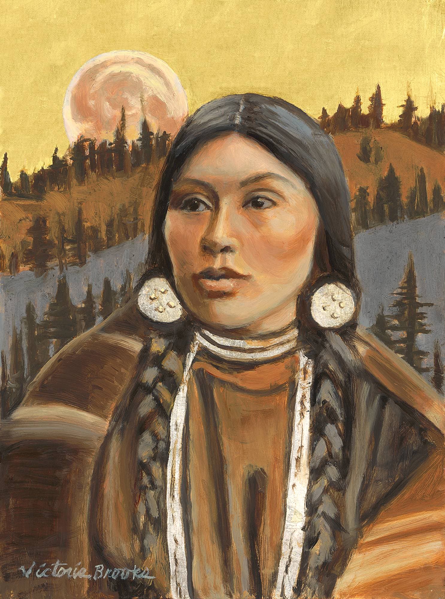 Ruth Coyote — gilded oil portrait by Victoria Brooks